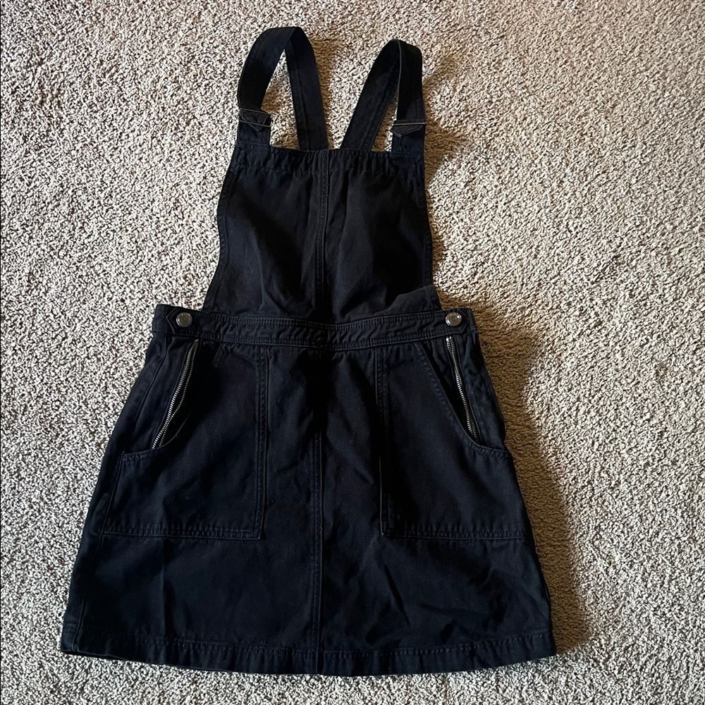 Black Pinafore Dress with Adjustable Straps